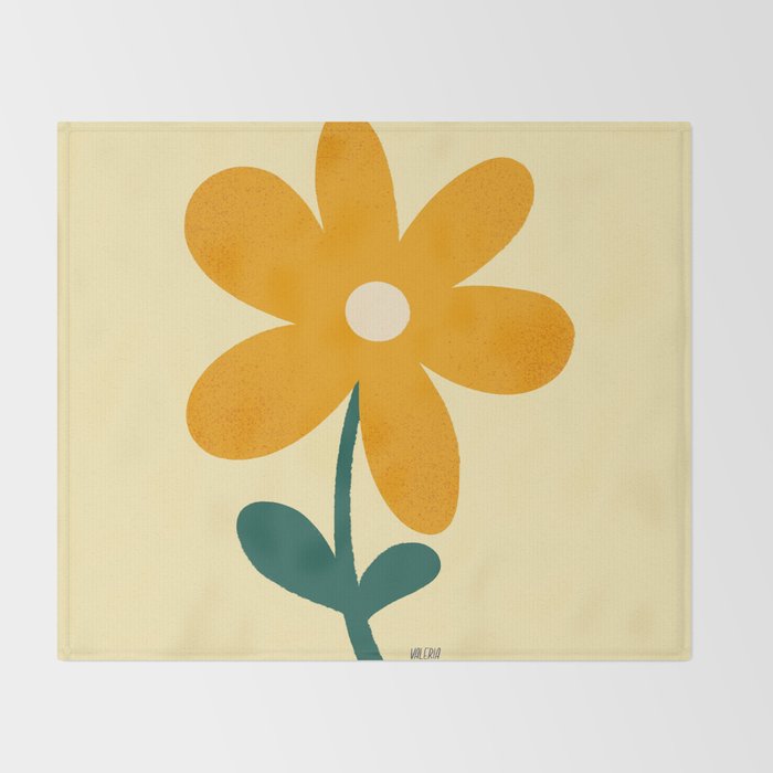 Giant yellow flower Throw Blanket Gallery Image 2