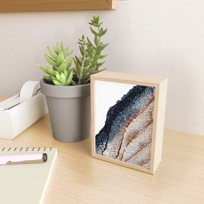FLAWLESS GREY & GOLD Mini Art Print Gallery Image 2