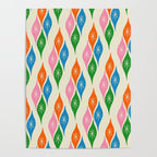 Colorful Christmas Mid Century Modern Retro Ornaments Atomic Pattern Poster Gallery Image 4