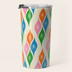 Colorful Christmas Mid Century Modern Retro Ornaments Atomic Pattern Travel Mug Gallery Image 3