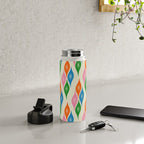 Colorful Christmas Mid Century Modern Retro Ornaments Atomic Pattern Water Bottle Gallery Image 4