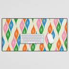 Colorful Christmas Mid Century Modern Retro Ornaments Atomic Pattern Desk Mat Gallery Image 1