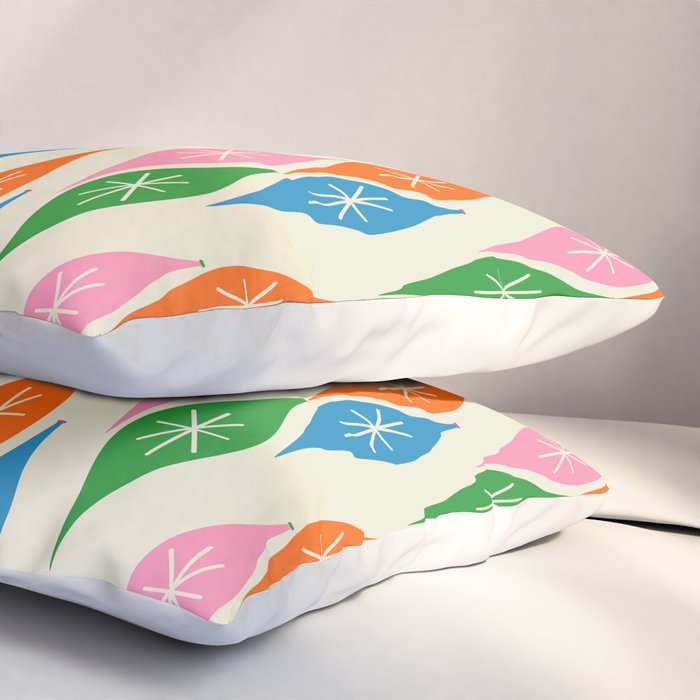 Colorful Christmas Mid Century Modern Retro Ornaments Atomic Pattern Pillow Sham Gallery Image 3