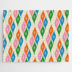 Colorful Christmas Mid Century Modern Retro Ornaments Atomic Pattern Jigsaw Puzzle Gallery Image 1
