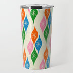 Colorful Christmas Mid Century Modern Retro Ornaments Atomic Pattern Travel Mug Gallery Image 1
