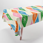 Colorful Christmas Mid Century Modern Retro Ornaments Atomic Pattern Tablecloth Gallery Image 1