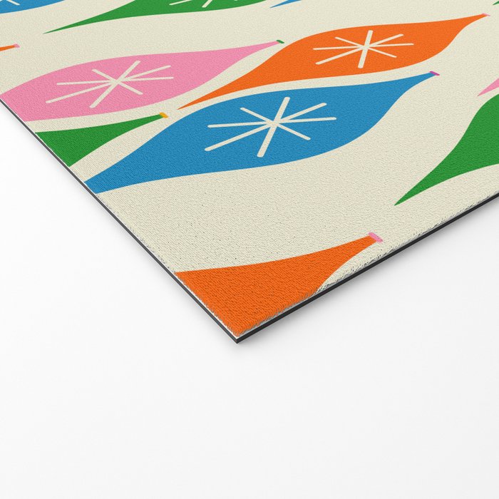 Colorful Christmas Mid Century Modern Retro Ornaments Atomic Pattern Welcome Mat Gallery Image 2