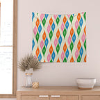Colorful Christmas Mid Century Modern Retro Ornaments Atomic Pattern Wall Tapestry Gallery Image 2