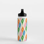 Colorful Christmas Mid Century Modern Retro Ornaments Atomic Pattern Water Bottle Gallery Image 3