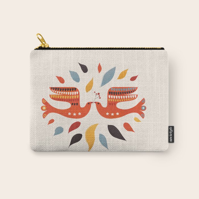 A Pair Of Festive Birds Carry All Pouch Gallery Image 1