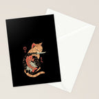 Carp Tattooed Cat Stationery Card Gallery Image 2