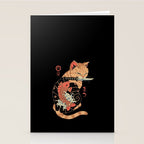 Carp Tattooed Cat Stationery Card Gallery Image 2