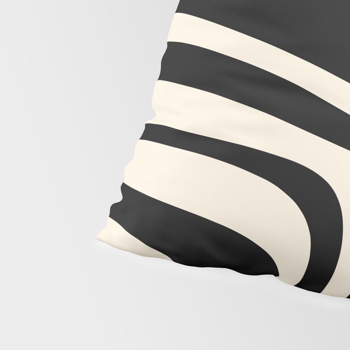 Palm Springs - Midcentury Modern Abstract Pattern in Black and Almond Cream  Pillow Sham Gallery Image 4