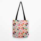 Festive Quilt Pattern in Pink, Red And Green Tote Bag Gallery Image 2