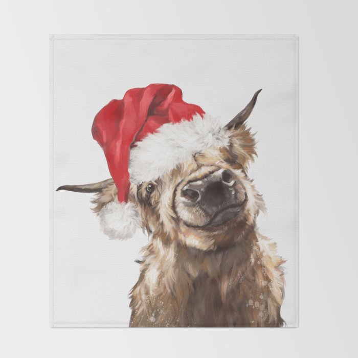 Christmas Highland Cow Throw Blanket Gallery Image 2