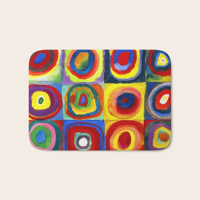 Kandinsky, Farbstudie - Quadrate und konzentrische Ringe, Color Study. Squares with Concentric Circles 1913 Bath Mat Gallery Image 1