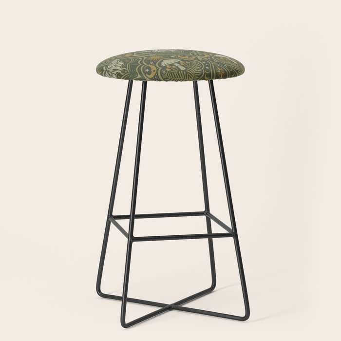 Celestial Forest Damask - fern green Stool Gallery Image 1
