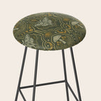 Celestial Forest Damask - fern green Stool Gallery Image 2