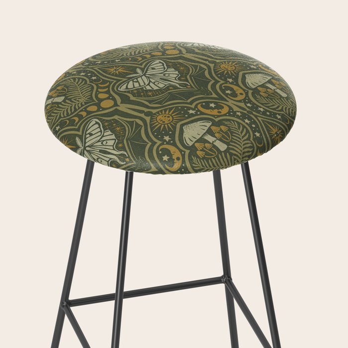 Celestial Forest Damask - fern green Stool Gallery Image 2