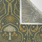Celestial Forest Damask - fern green Wall Tapestry Gallery Image 3