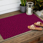 Raspberry Paint Drops Outdoor Rug Gallery Image 2
