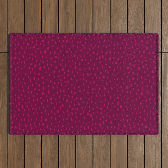 Raspberry Paint Drops Outdoor Rug Gallery Image 1