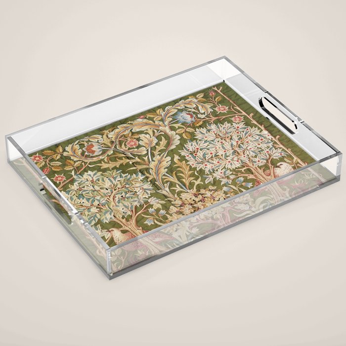 William Morris & May Morris Woodland Embroidery Acrylic Tray Gallery Image 1