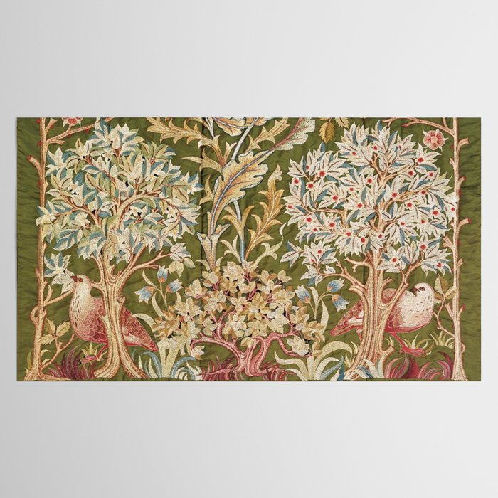 William Morris & May Morris Woodland Embroidery Tablecloth Gallery Image 2
