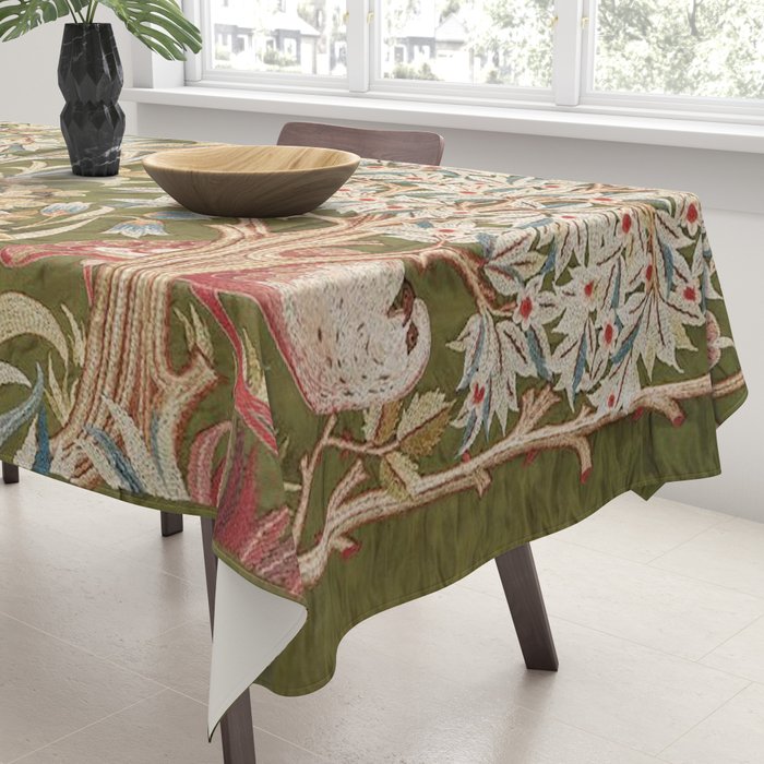 William Morris & May Morris Woodland Embroidery Tablecloth Gallery Image 3