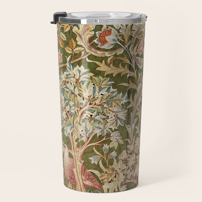 William Morris & May Morris Woodland Embroidery Travel Mug Gallery Image 3
