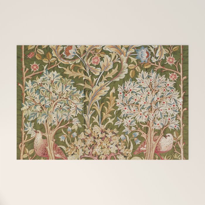 William Morris & May Morris Woodland Embroidery Welcome Mat Gallery Image 1
