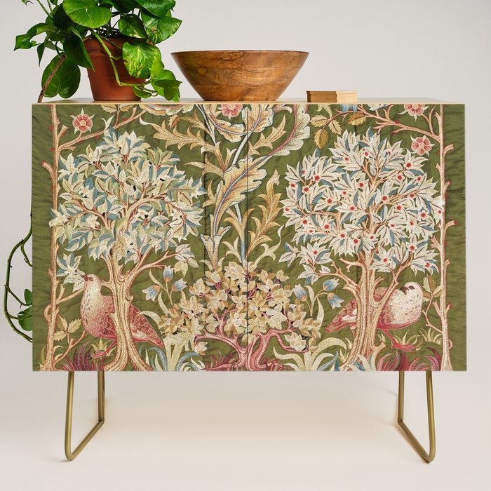 William Morris & May Morris Woodland Embroidery Credenza Gallery Image 1