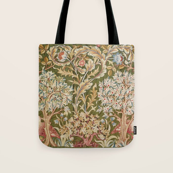 William Morris & May Morris Woodland Embroidery Tote Bag Gallery Image 1