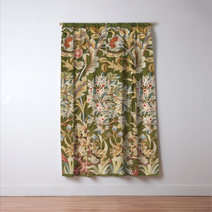 William Morris & May Morris Woodland Embroidery Window Curtain Gallery Image 3