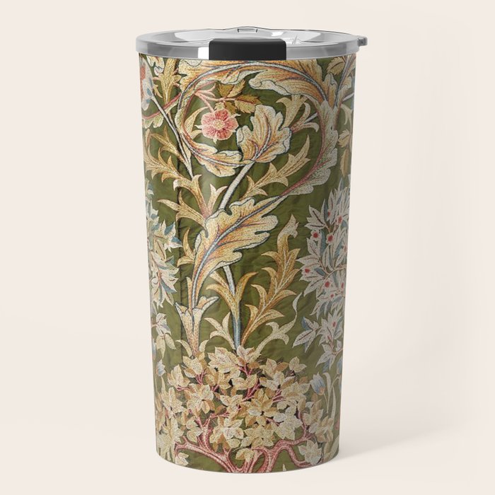 William Morris & May Morris Woodland Embroidery Travel Mug Gallery Image 1