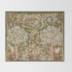 William Morris & May Morris Woodland Embroidery Throw Blanket Gallery Image 2