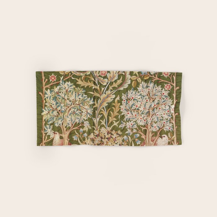 William Morris & May Morris Woodland Embroidery Bath Towel Gallery Image 1