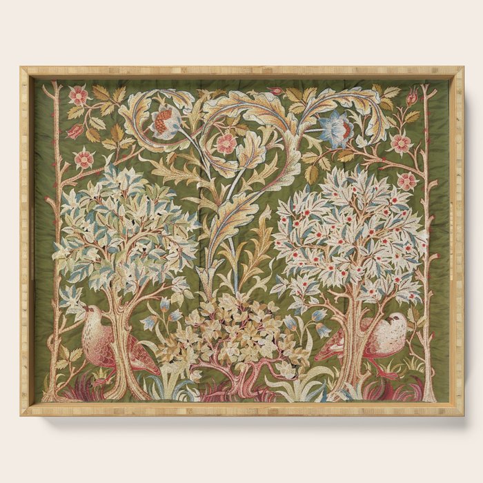 William Morris & May Morris Woodland Embroidery Serving Tray Gallery Image 1