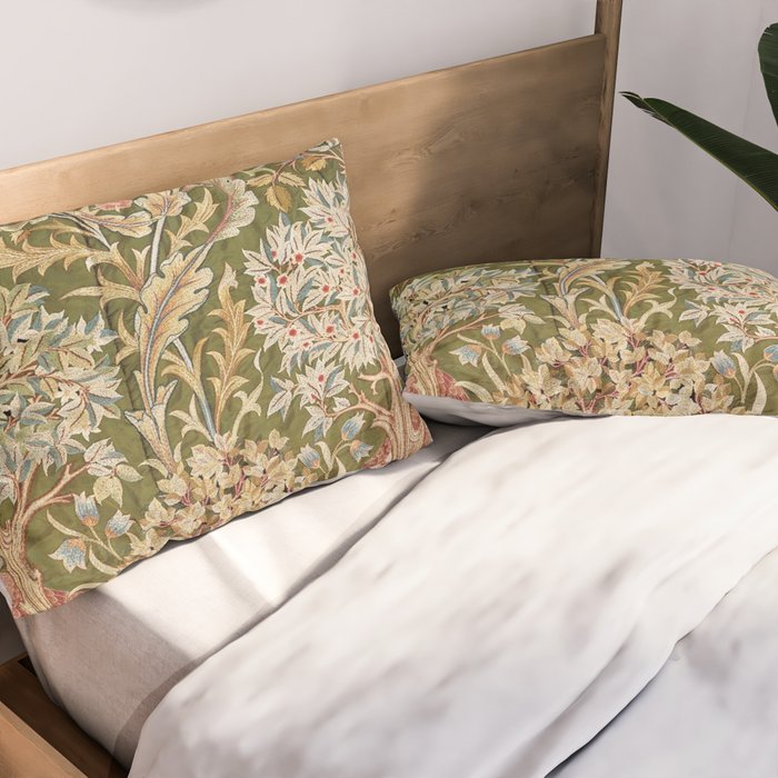 William Morris & May Morris Woodland Embroidery Pillow Sham Gallery Image 2