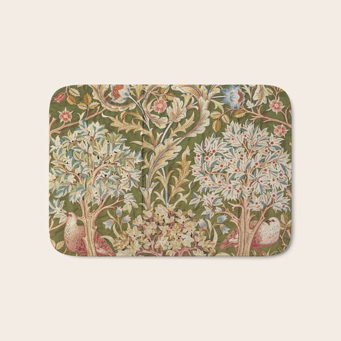 William Morris & May Morris Woodland Embroidery Bath Mat Gallery Image 1