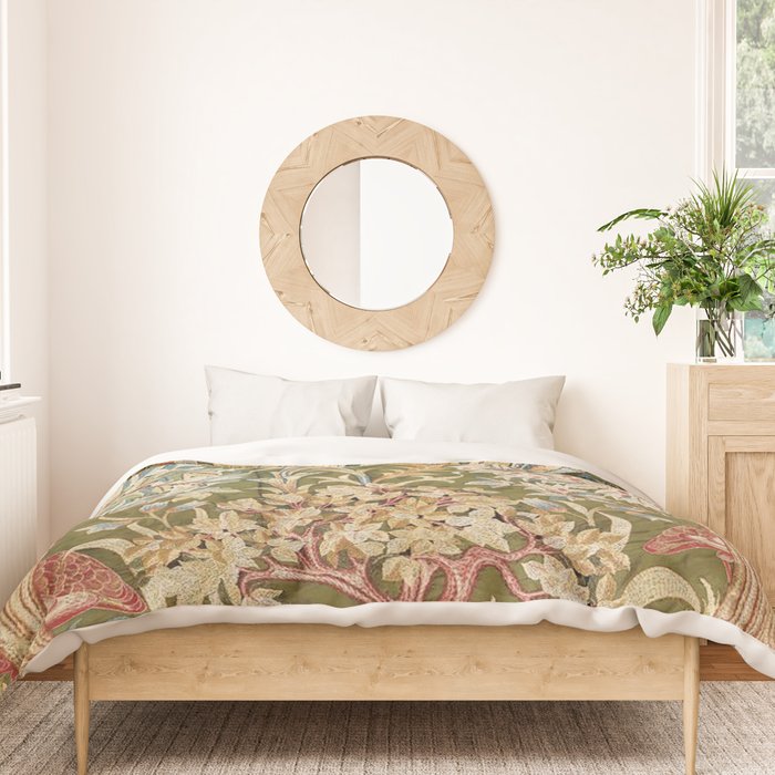 William Morris & May Morris Woodland Embroidery Duvet Cover Gallery Image 3
