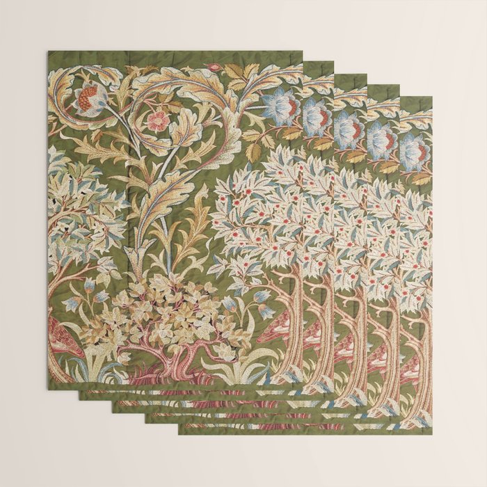 William Morris & May Morris Woodland Embroidery Wrapping Paper Gallery Image 3