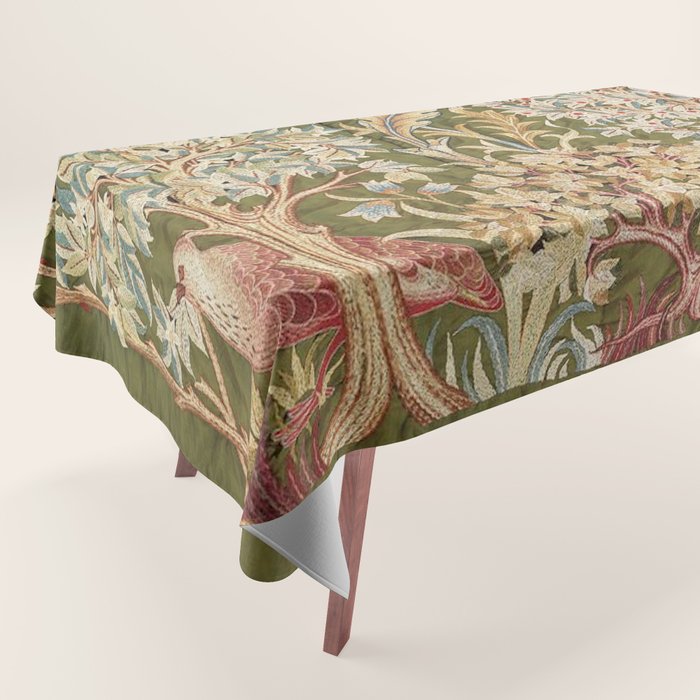 William Morris & May Morris Woodland Embroidery Tablecloth Gallery Image 1