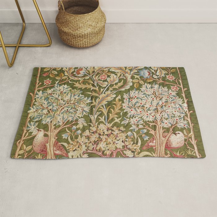 William Morris & May Morris Woodland Embroidery Rug Gallery Image 1