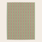 Cottage Stripes and Flowers Pattern in Earthy Sage Green and Mocha Brown Poster Gallery Image 4