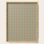Cottage Stripes and Flowers Pattern in Earthy Sage Green and Mocha Brown Serving Tray Gallery Image 1