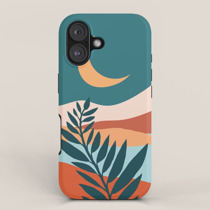 Moonlit Mediterranean Abstract Landscape iPhone Case Gallery Image 1
