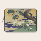 Tree and chrysanthemums by Kogyo Tsukioka Laptop Sleeve Gallery Image 1