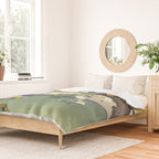 Tree and chrysanthemums by Kogyo Tsukioka Duvet Cover Gallery Image 2