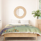 Tree and chrysanthemums by Kogyo Tsukioka Duvet Cover Gallery Image 3